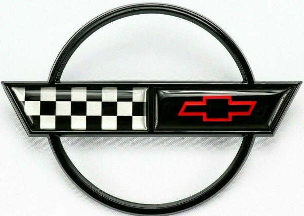 1991, 1992, 1993, 1994, 1995, 1996 Corvette Fuel Gas Door Lid Emblem Cross Crossed Flags Badge C4 NEW