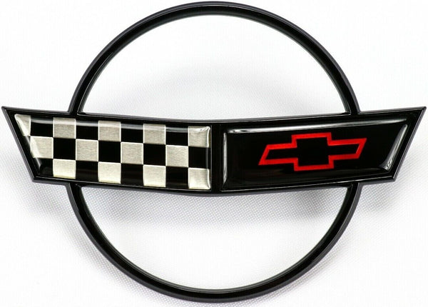 1991, 1992, 1993, 1994, 1995, 1996 Corvette Emblem Hood Nose Cross Flags GM Reproduction C4 NEW