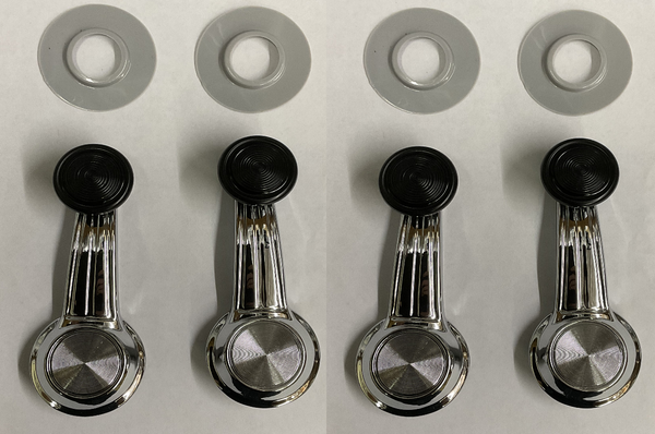 1968, 1969, 1970, 1971, 1972 Chevelle Window Crank Handle Kit 4pc Black Knob