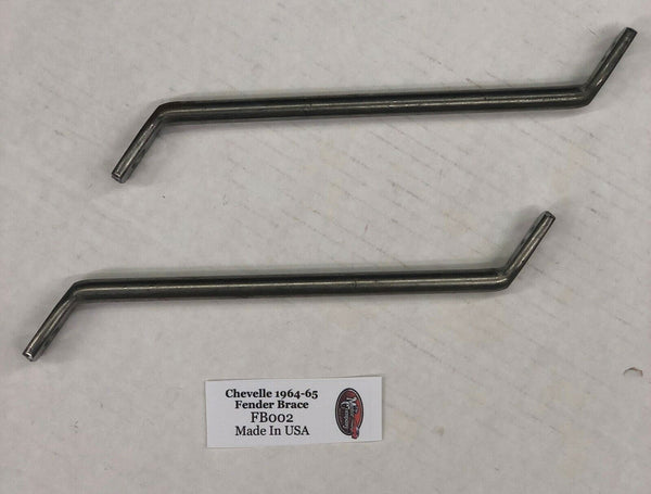 1964, 1965 Chevelle Front Fender Support Braces Pair Made in USA FB002