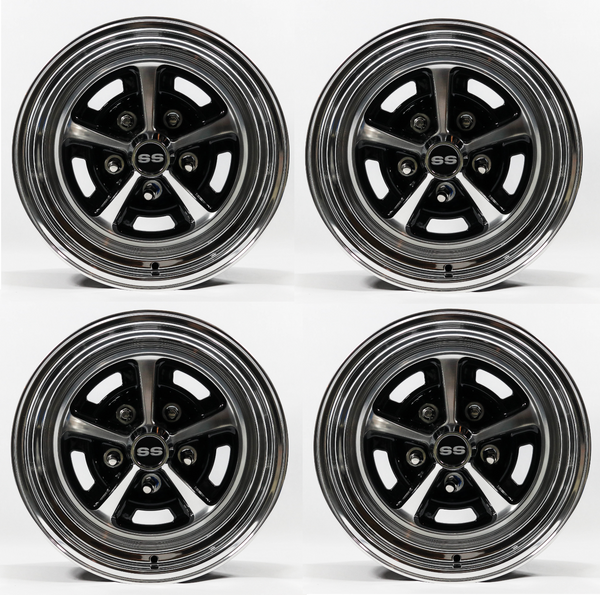 Chevelle/Monte Carlo Complete SS Rallye Wheel Staggered Set 15/7 15/8